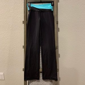 lululemon athletica Black and Teal Boot Cut Pants